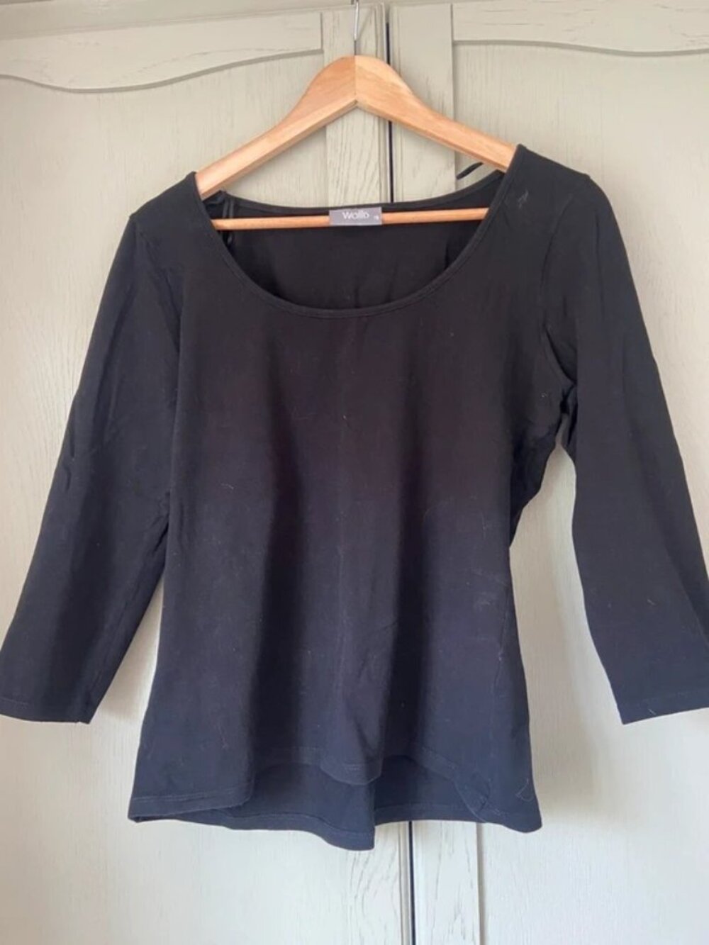 Black scoop neck top